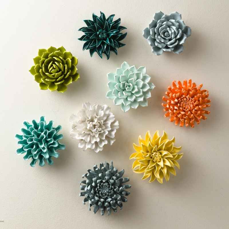 Ceramic Wall Flowers, 6